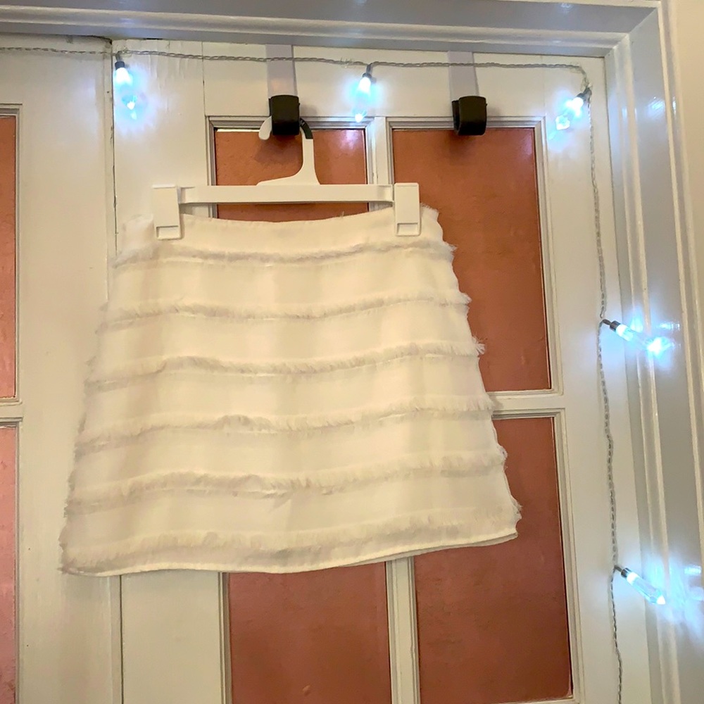 White Fringe Skirt